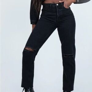 Princess Polly Attica Ripped Knee Black Distressed Jeans